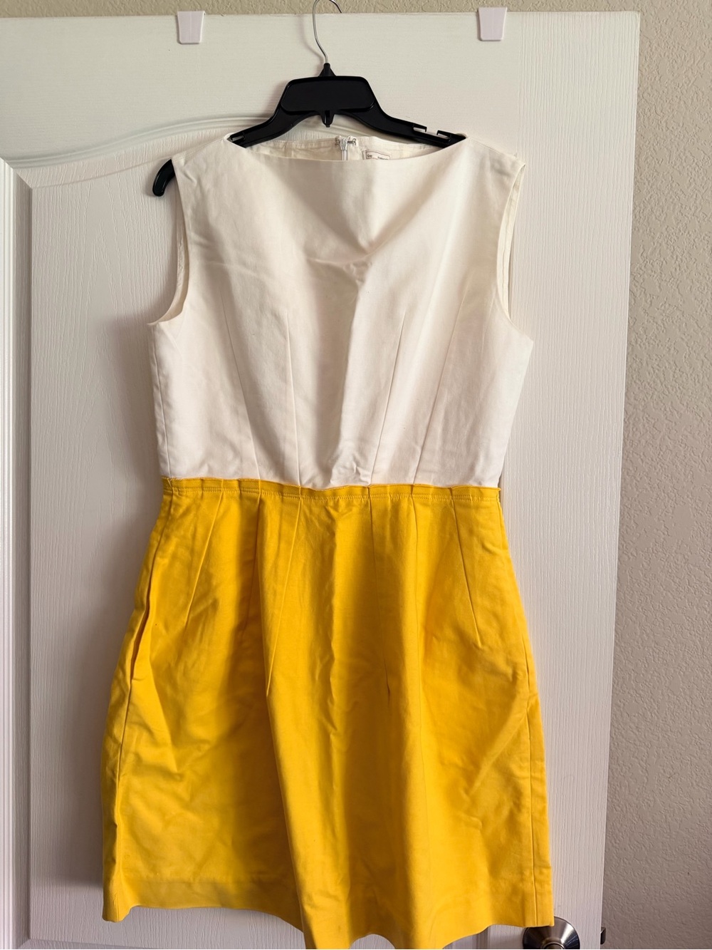 Gap Sleeveless White & Yellow Colorblock Dress